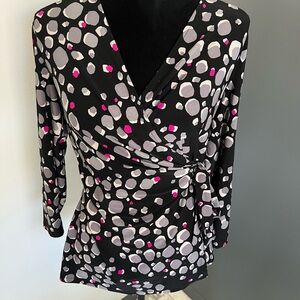 Anne Klein Black and White Patterned Top
